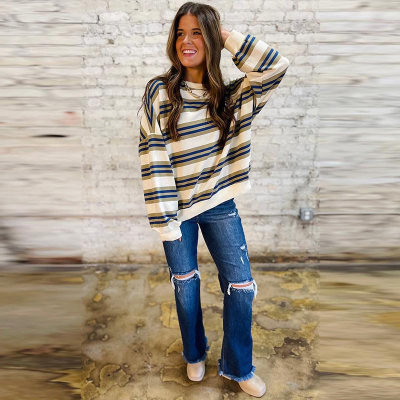 Pullover Sweatshirt Printed Long-sleeved Top Women