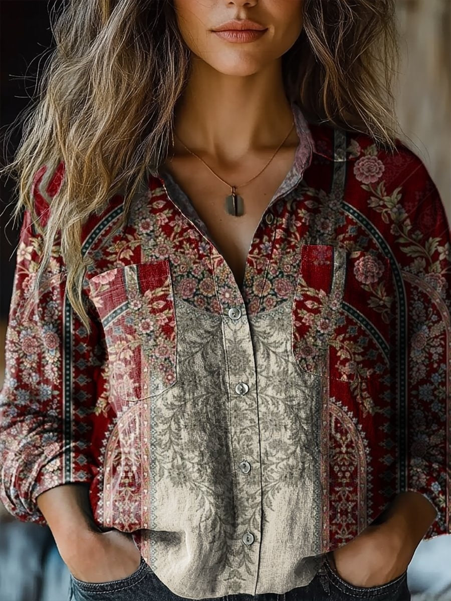 3D Digital Printing Women's Long-sleeved Blouse