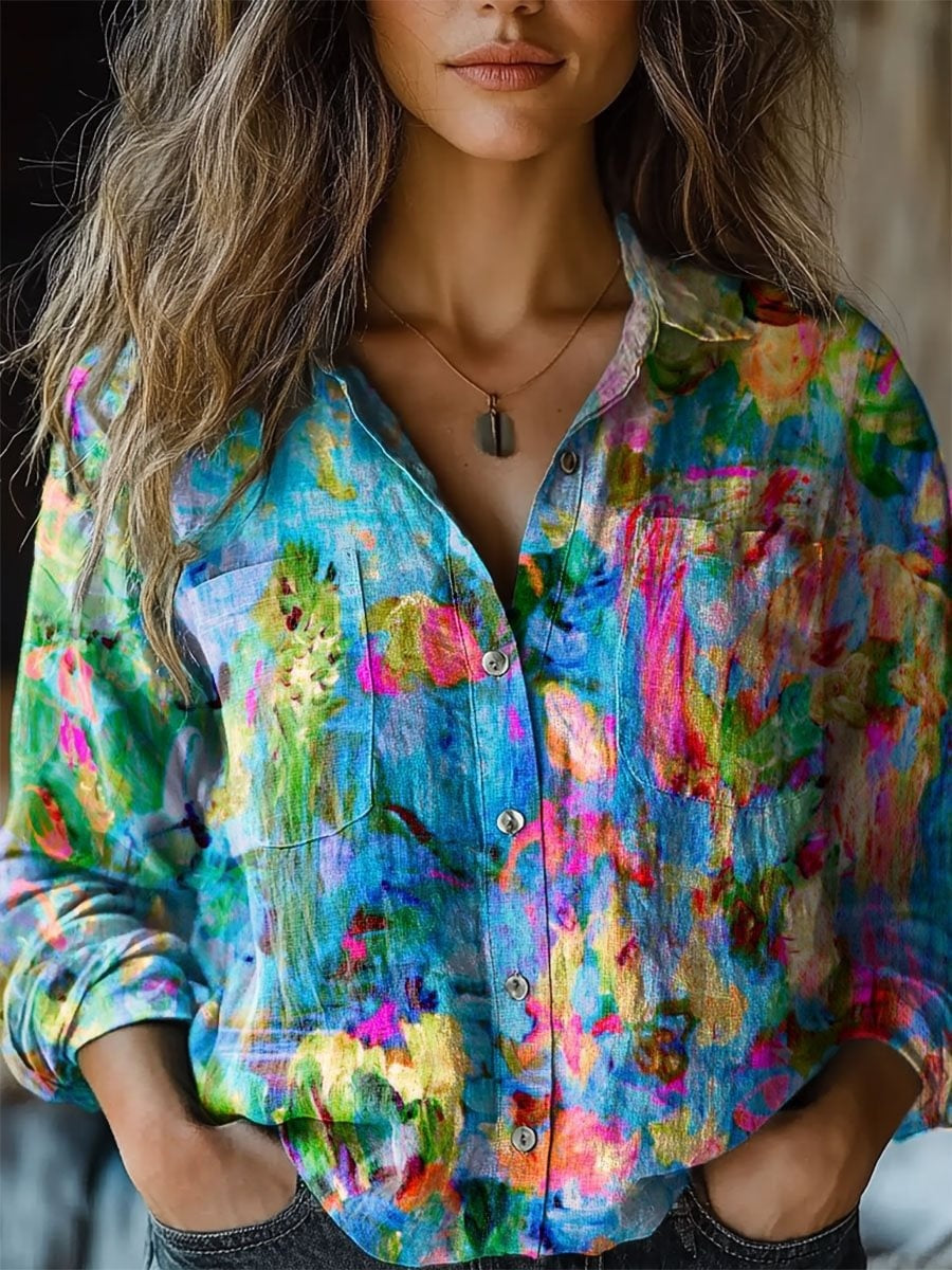 3D Digital Printing Women's Long-sleeved Blouse